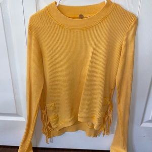 Free People Waffle Shirt